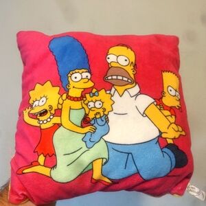 Simpsons Family Matt Groening Pink Blue Decorative Pillow Plush Homer Bart